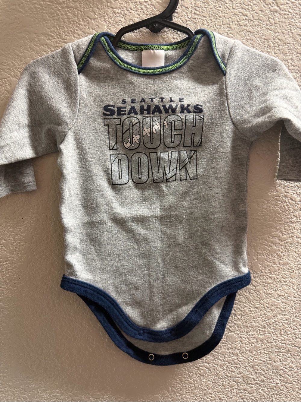 NFL Seattle Seahawks Gray & Navy Baby Bodysuit